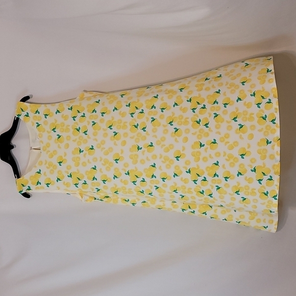 𝅺pappagallo Gwen Fully lined Lemon Print Dress - Picture 8 of 15